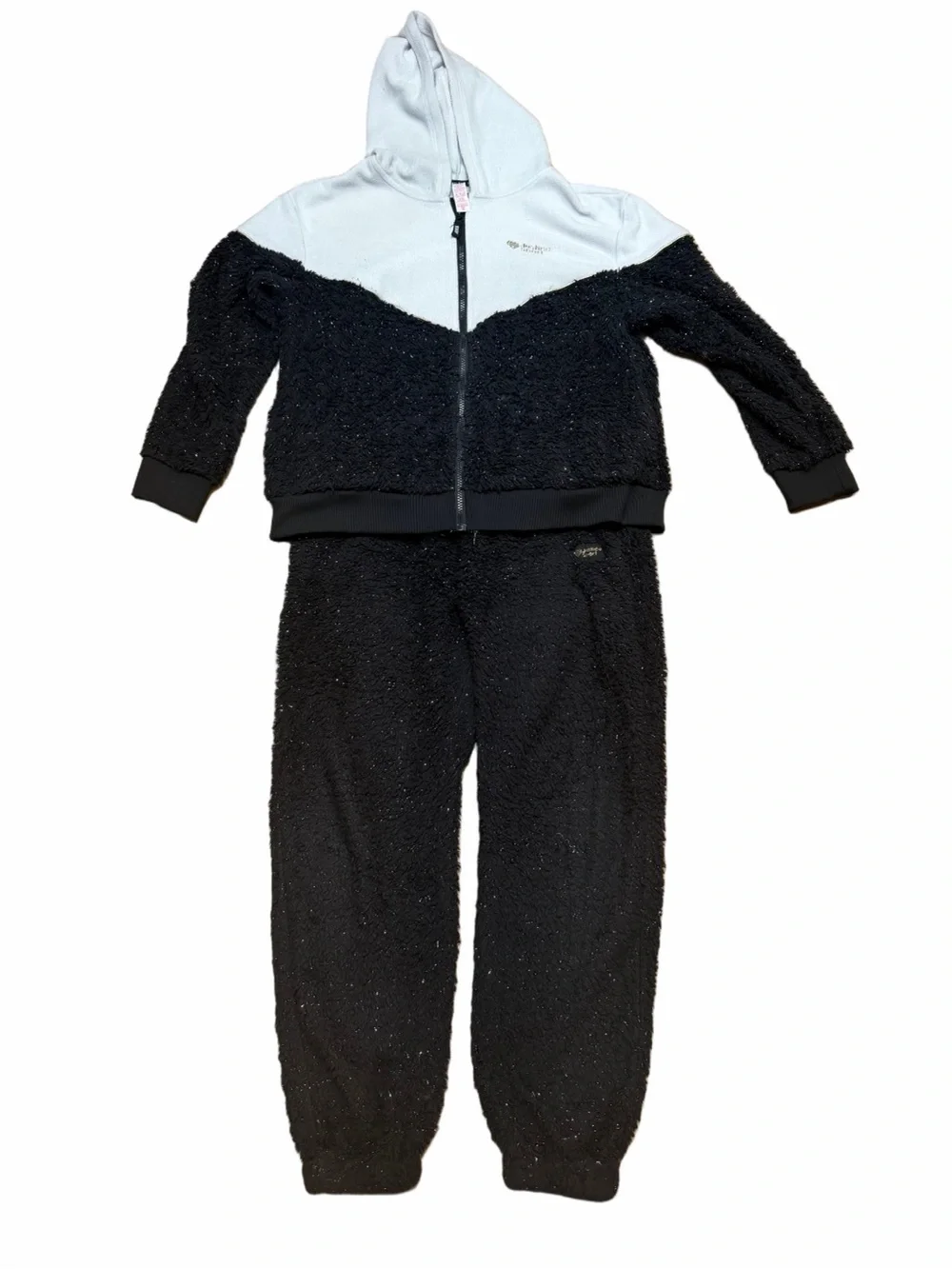 Justice Sport Girls XL Plus 16P 18P Faux Fur Hoodie Jogger 2 Piece Outfit Set